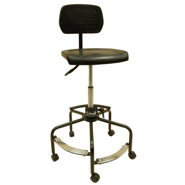 Workbench Econ.Polyurethane Chair 19 in to 27 in Seat Ht. Range Hard Floor Caster 300 lbs. Seat Cap.